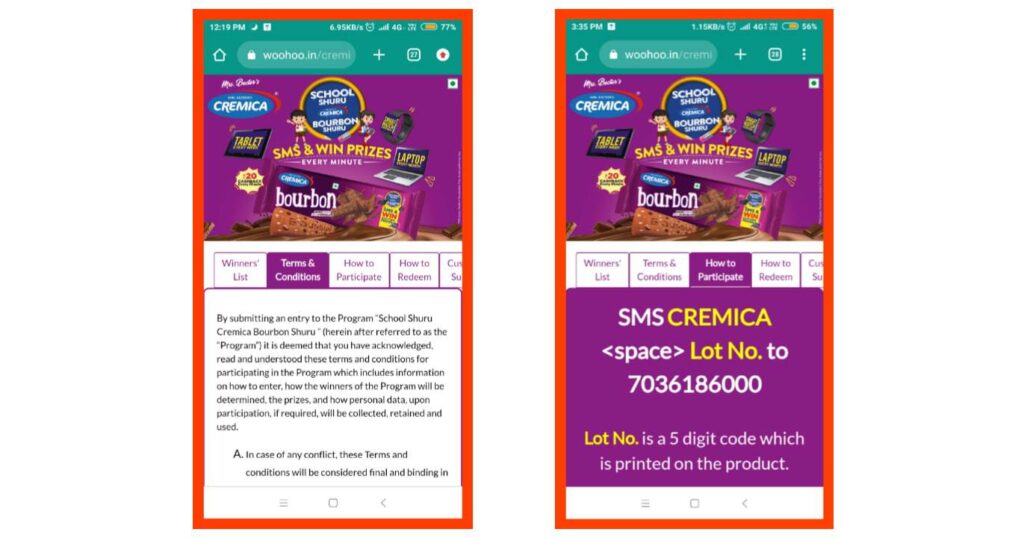 Cremica Bourbon Cashback Offer, Cremica Bourbon 20 Rupees Paytm Cashback Offer, Cremica Bourbon School Suru Bourbon Suru new offer contest 2023,