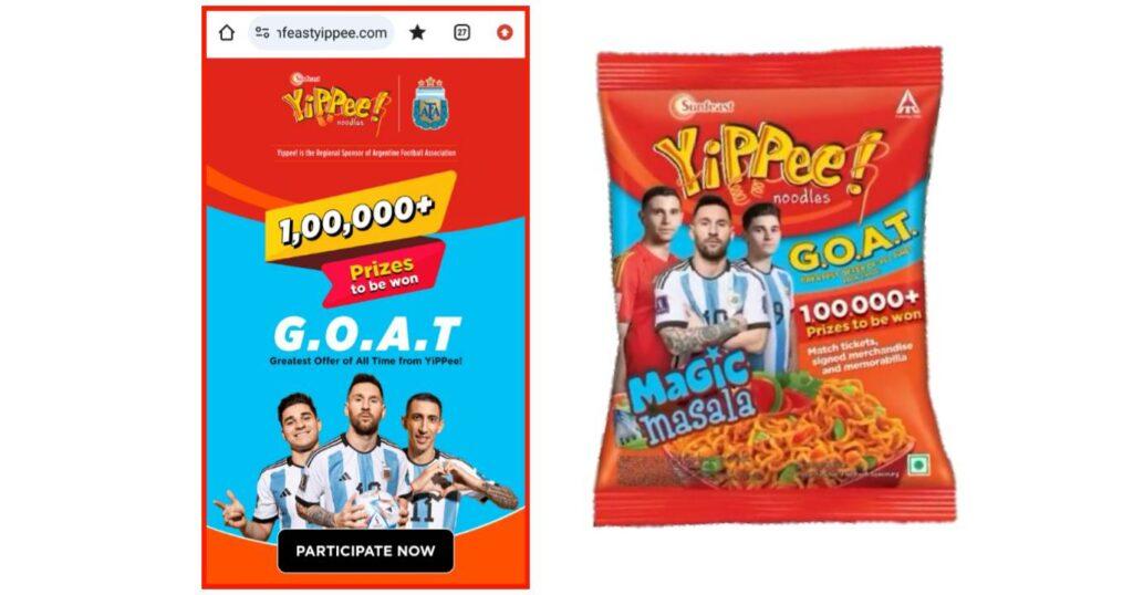 Sunfeast Yippee Noodles GOAT New Offer Pack in 2024, Sunfeast Yippee GOAT New Offer Contest in 2024, How to participate Sunfeast Yippee Noodles GOAT New Offer Contest in 2024, How to Join Sunfeast Yippee Noodles GOAT New Offer Contest in 2024, How to Win Sunfeast Yippee Noodles GOAT New Offer Contest in 2024, Yippee Noodles GOAT Offer , Yippee New Offer in 2024 , Sunfeast Yippee Noodles New Offer in 2024 ,
