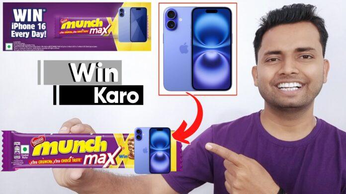 Munch Max Win iPhone 16 Everyday Offer, Munch Max Chocolate Win iPhone 16 Everyday New Offer 2025, Munch Win iPhone 16 Offer,
